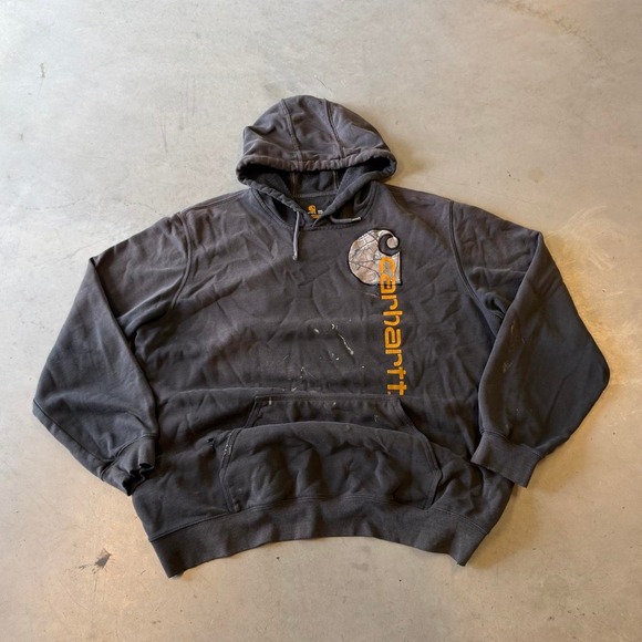 Other - Vintage faded black thrashed Carhartt heavyweight hoodie